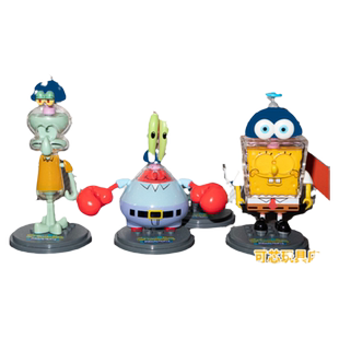 新品海底宝宝飞旋脑儿系列盲盒儿童玩具公仔手办摆件派大星谢老板