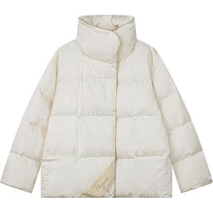 UOOYAA/乌丫欧式缎面提花短款羽绒服