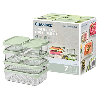 Glasslock盖朗韩国进口玻璃保鲜盒耐冷耐热套装