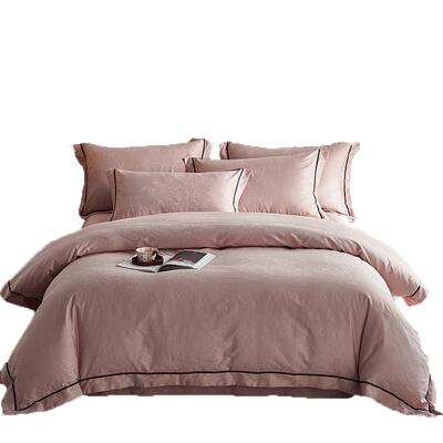 紫罗兰全棉60S贡缎长绒棉大提花四件套轻奢纯棉套件四季床上用品