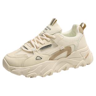 皮面老爹鞋女鞋2026年新款春季休闲鞋显脚小码3334软底跑步运动鞋