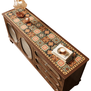 轻奢美式电视柜桌垫鞋柜餐边柜桌面保护垫子皮革盖布硅胶台面桌布