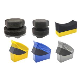 汽车轮胎镀膜上光蜡海绵刷汽车轮毂内饰清洁绵打蜡上光车用海绵块