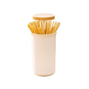 安雅木纹牙签棉签收纳盒2025新款自动弹出牙线创意家用按压式防尘