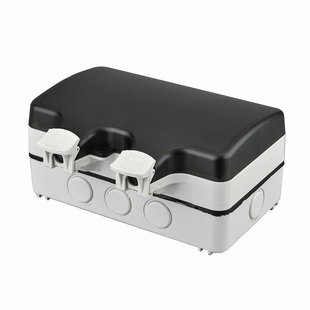 户外防水盒加厚带插座防雨多功能双三孔插座146型明装户外防溅盒