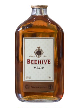 蜂巢VSOP金奖白兰地必得利BEEHIVE法国原瓶原装进口洋酒小瓶350ml
