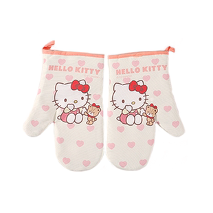 三丽鸥正品可爱隔热手套厨房烘焙微波炉蒸烤箱专用耐高温加厚棉麻
