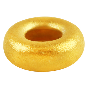 足金999古法黄金哑光迷你实心隔片配件转运珠小金珠编绳手链男女