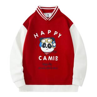 嘟嘟家男童外套春秋儿童棒球服春装新款女童童装宝宝夹克红色春季