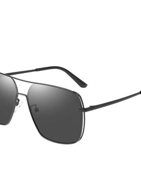 变色偏光男士太阳镜开车2024年夏季潮流方形日夜两用司机专用眼镜