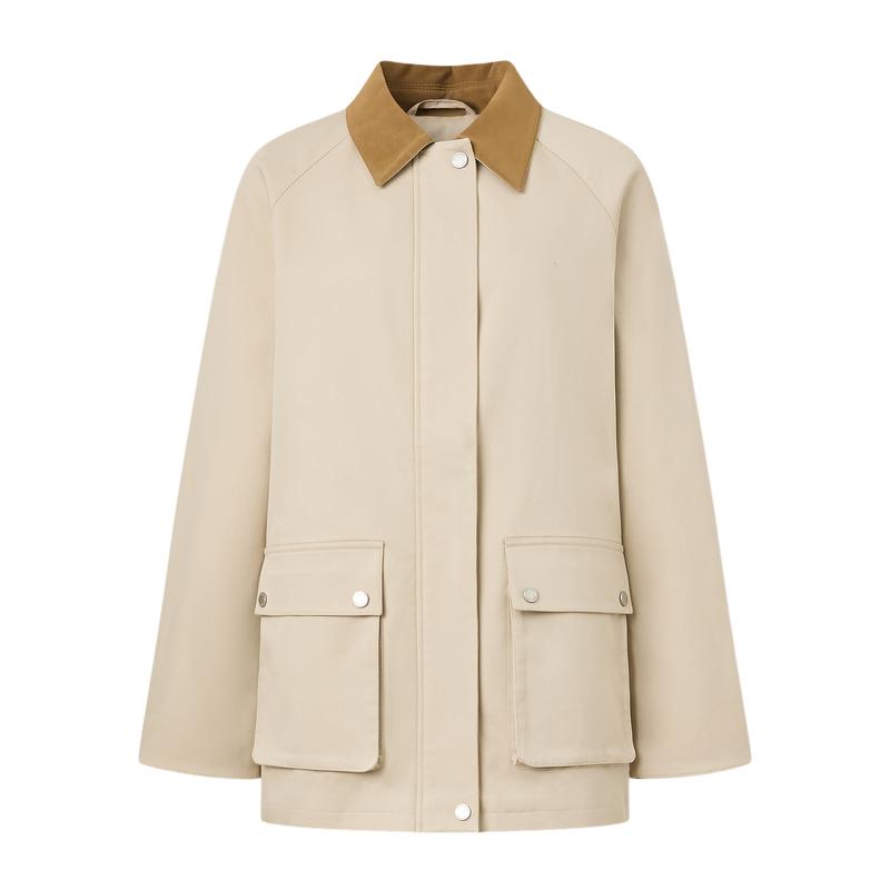 【春夏新品】GOLDEN BEAR/金熊2026年女士高智撞色翻领夹克外套