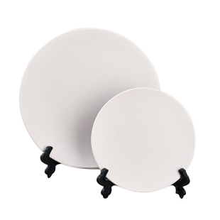 素胚盘子釉下彩diy素坯绘画陶艺陶瓷白瓷盘国画彩绘白色手绘盘