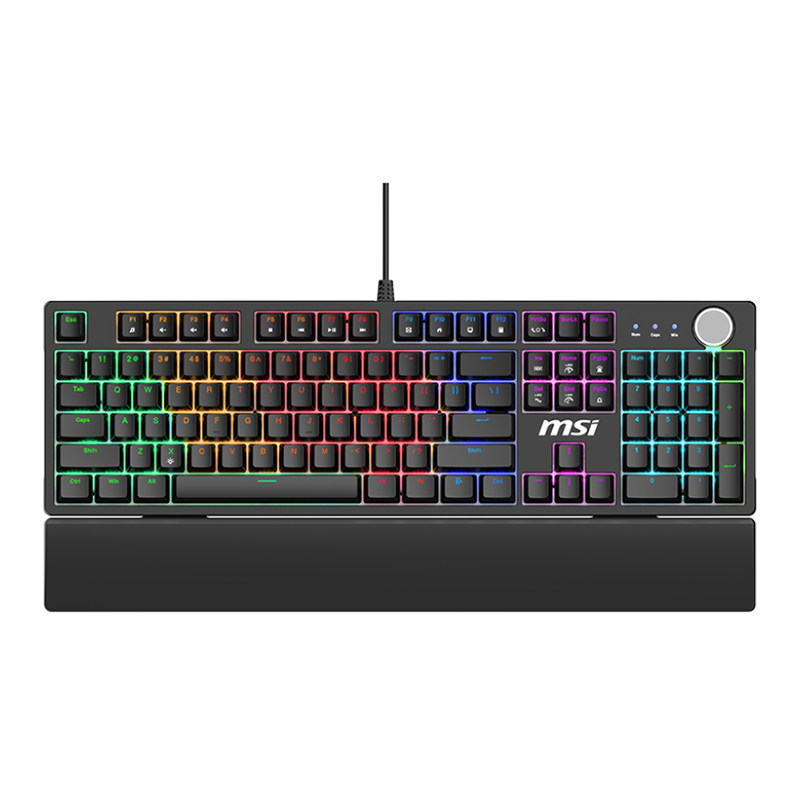 MSI/微星GK320游戏机械键盘可拆卸磁吸盖RGB炫光人体工学游戏键盘