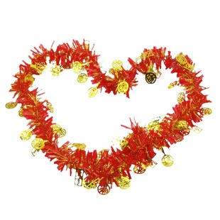 元旦新年春节装饰毛条店铺公司开业活动布置挂饰喜庆拉花茜草彩带