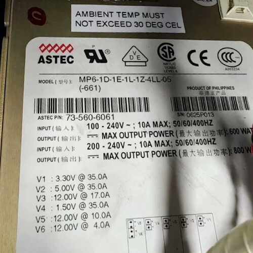 询价-雅达ASTEC  MP6-1D-1E-1L-1Z-4LL-0