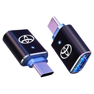 适用新款丰田雷凌卡罗拉锐放锋兰达typec转usb转接头凯美瑞亚洲龙RAV4荣放车载充电转换器赛那威兰达后排转换