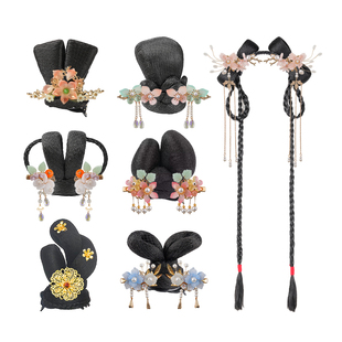 儿童汉服发髻头饰古装发饰女童古风抓夹假发包造型头饰唐装表演