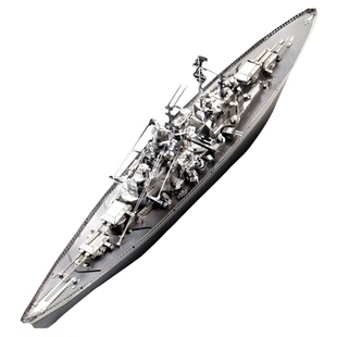 军舰金属拼装模型手工DIY合金战列舰拼图积木摆件德国战军事玩具
