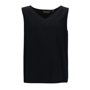 阿丹娜女装春夏新款黑色醋纤混纺背心内搭无袖上衣官方旗舰店正品