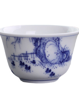 台湾三希陶瓷手绘青花圆口杯
