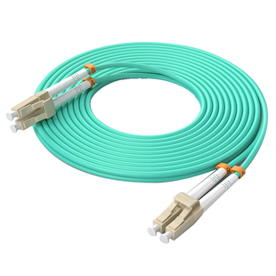 电信级LC-LC万兆OM3多模双芯光纤跳线1/2/3/5/10米尾纤双纤小方头