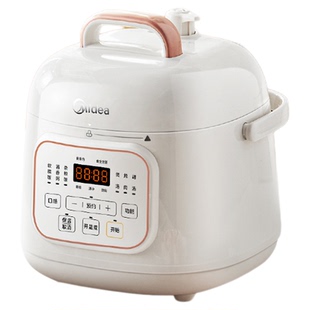 美的0涂层电压力锅家用小迷你不锈钢内胆高压锅双胆饭煲官方正品