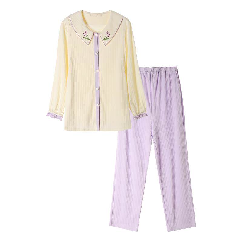 快乐屋孕妇家居服套装春夏2026新款针织可哺乳月子服孕妇睡衣套装