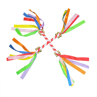 幼儿园元旦轻器械操儿童早操道具舞蹈花棍霸王鞭莲响棒钱杆8铃铛