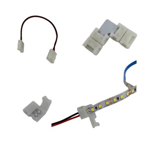 LED低压5050灯带免焊连接线12V接头8MM2835免焊卡扣线24V灯条接线