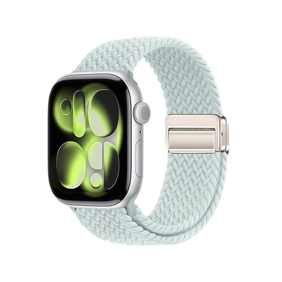 适用iwatch11表带苹果手表S10尼龙编织S8磁吸applewatch9新款S7女SE男6高级感ultra3运动腕带时尚创意小众夏