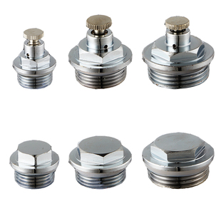 暖气片家用放气阀4分堵头黄铜6分手动排气跑风塞头1寸暖气放水阀