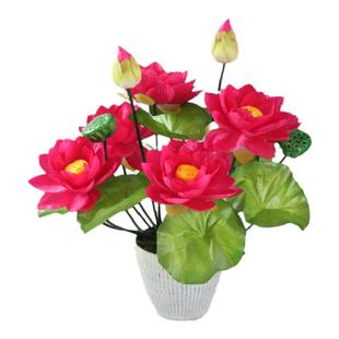 仿真荷花假花 供佛寺庙还愿供奉用花 佛前摆放花莲花花船扎花绢花