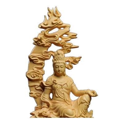 水月自在观音黄杨木观世音菩萨