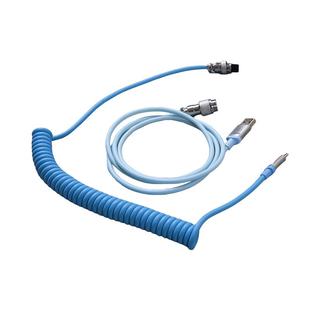 达尔优客制化机械键盘航插线螺旋式数据线拉升金属USB+Type-c接口