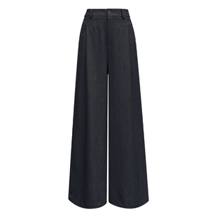 灰黑色西装裤女2026新款高腰垂坠感高级感直筒宽松慵懒休闲阔腿裤