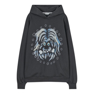 TYPESERVICE韩国小众设计师品牌2025秋季新款印花连帽衫卫衣外套