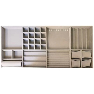 定制绒布抽屉收纳分隔项链首饰托盘收纳盒首饰盒收拾收纳盘收纳格