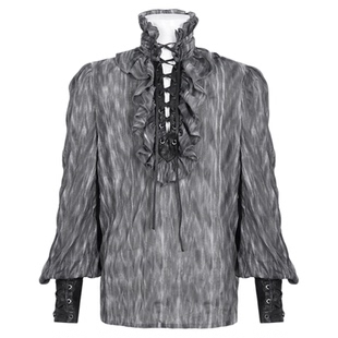 Devil fashion 朋克高领长袖绑带男衬衫【SHT11701/02】