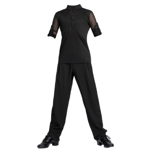 男童拉丁舞服男孩舞蹈训练功服装长袖上衣专业考级标准长裤体型服
