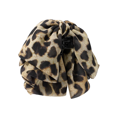 SHINE萱子小众感轻纱豹纹抓夹