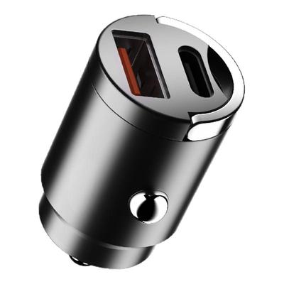 新款120W车载充电器超级快充汽车点烟器转换插头隐藏式快速一拖二