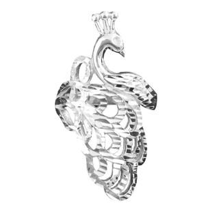 999纯银可调节加宽夸张凤尾足银戒指镂空开口百搭孔雀牡丹指环女