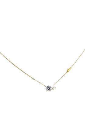 锆石镶嵌925银镀金短款项链