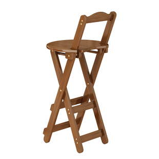 折叠高脚凳家用便携吧台椅子圆凳子楠竹客厅餐桌椅实木椅子板凳