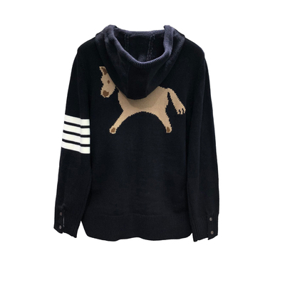 tb针织外套连帽拉链开衫毛衣卫衣