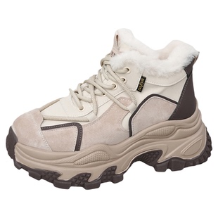 索菲娅老爹鞋女冬季加绒加厚冬季新款增高显脚小厚底运动休闲鞋子