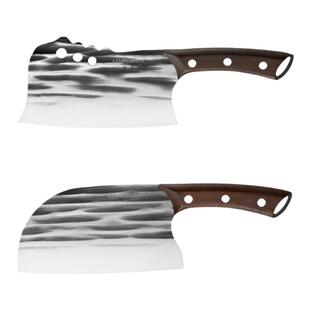 龙德利菜刀家用手工锻打切片刀圆头锋利斩骨刀杀鱼刀厨房砍骨头刀