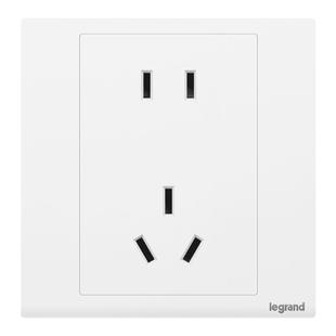 TCL罗格朗开关插座面板家用暗装墙壁86型USB五孔朗淳玉兰白二三插