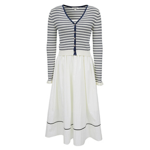 Vero Moda连衣裙女2025秋淑女风套装针织拼接A字裙325346012