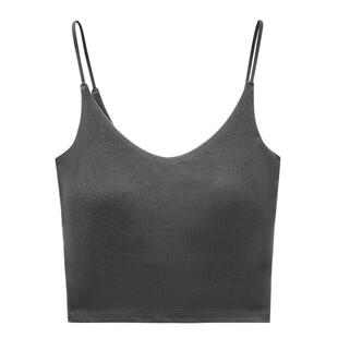 美思内衣女美背文胸一体打底带胸垫露背小吊带背心女夏季外穿内搭